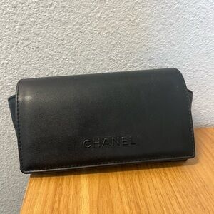 Chanel Black Leather Sunglass Case